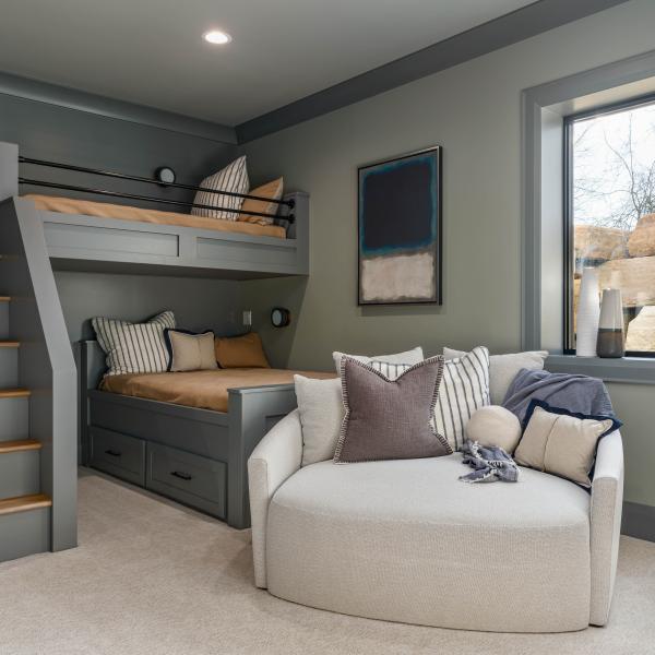 Lower-level bunk bed room